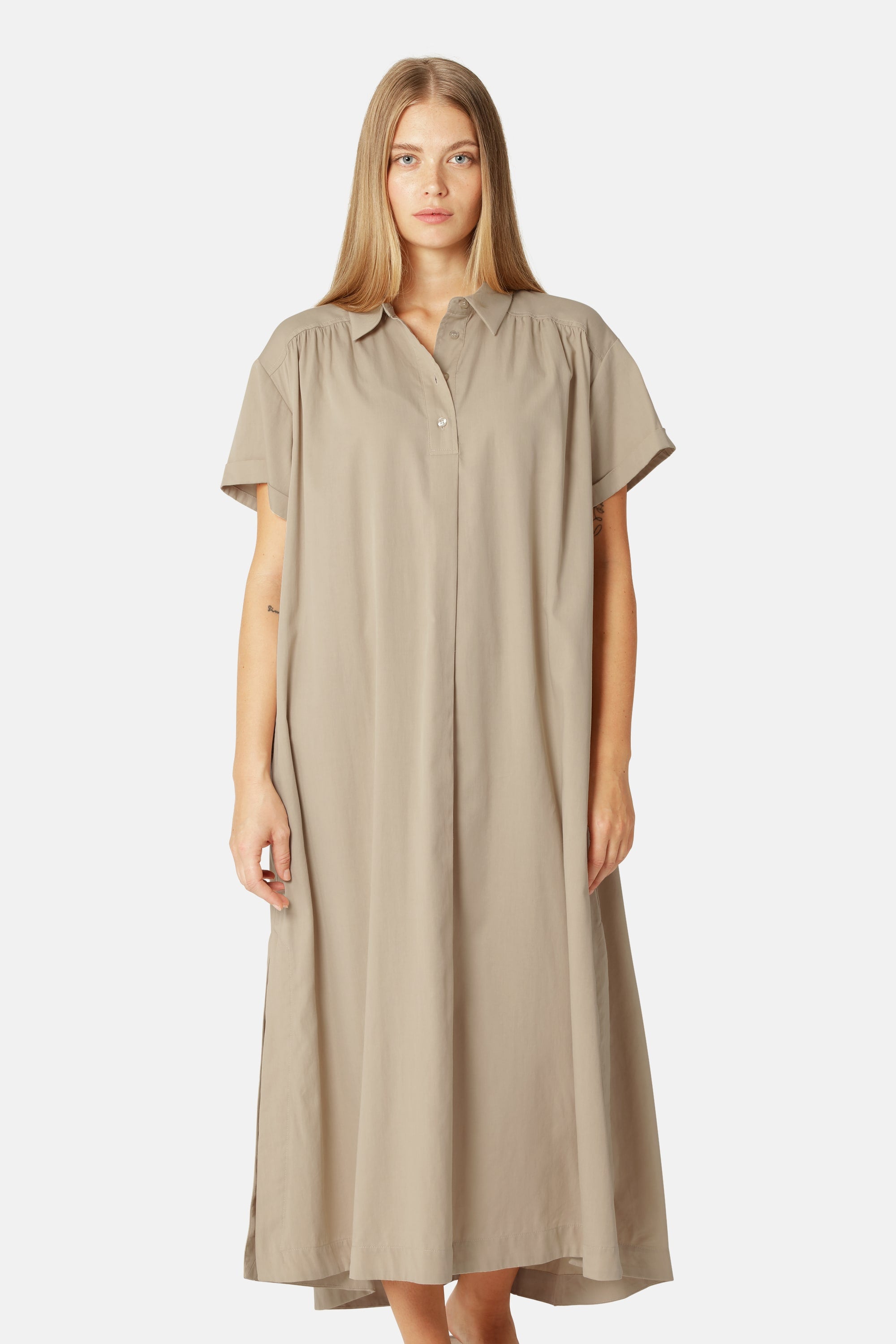 Lang Kjole A-form - White Pepper